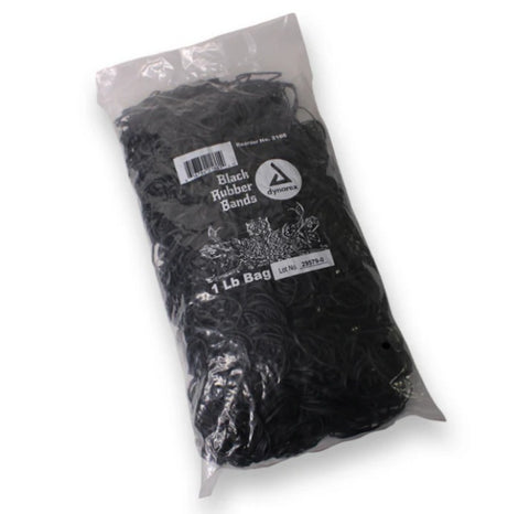 Black Rubber Bands - 1 lb